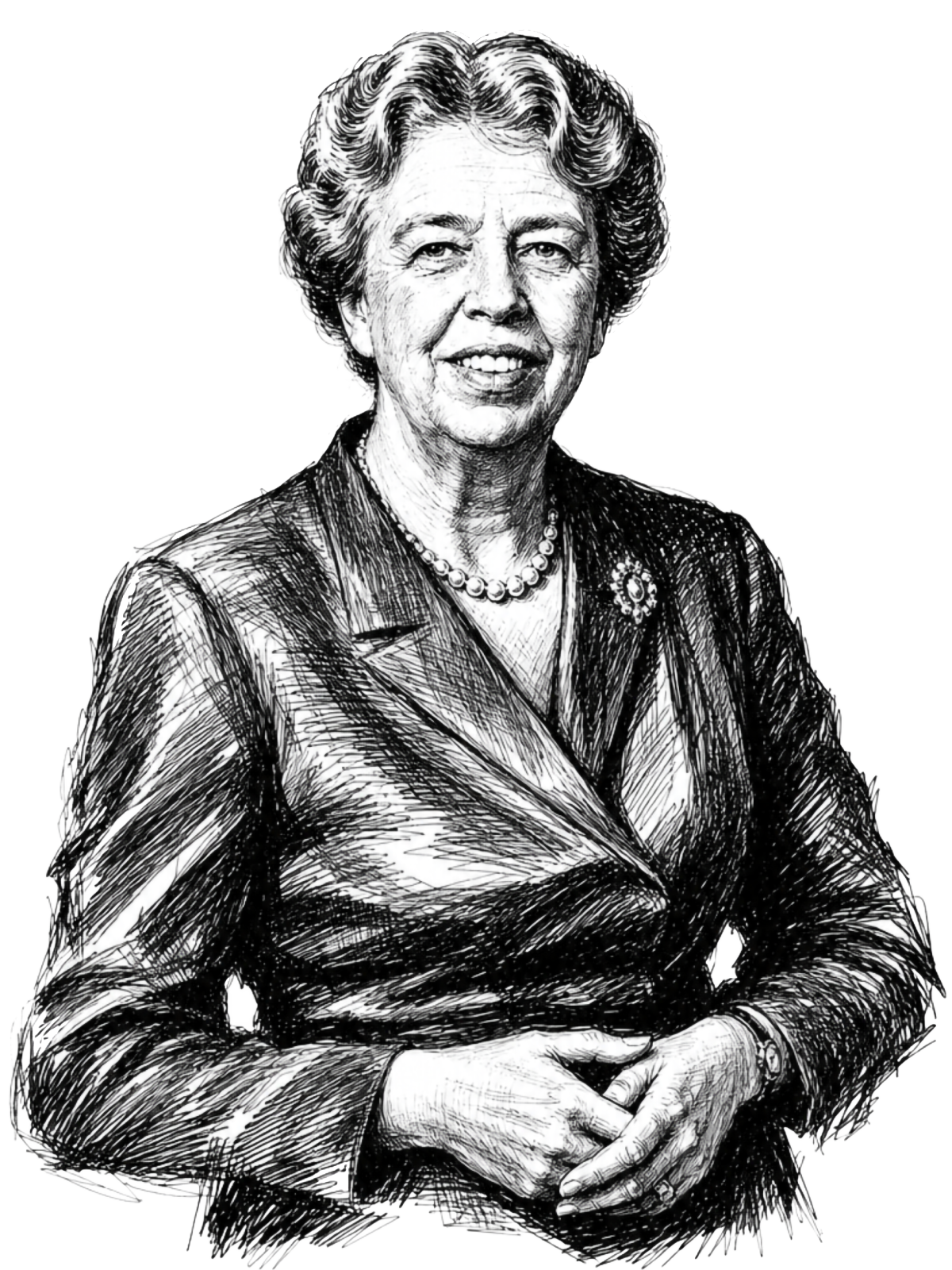 Retrato ilustrado de Eleanor Roosevelt