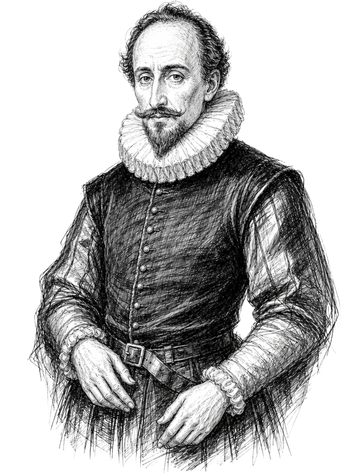 Retrato ilustrado de Miguel de Cervantes