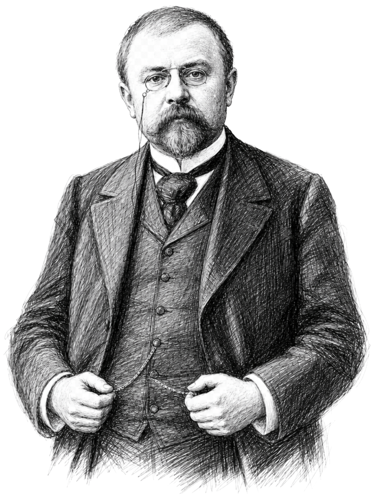 Retrato ilustrado de Henri Poincaré