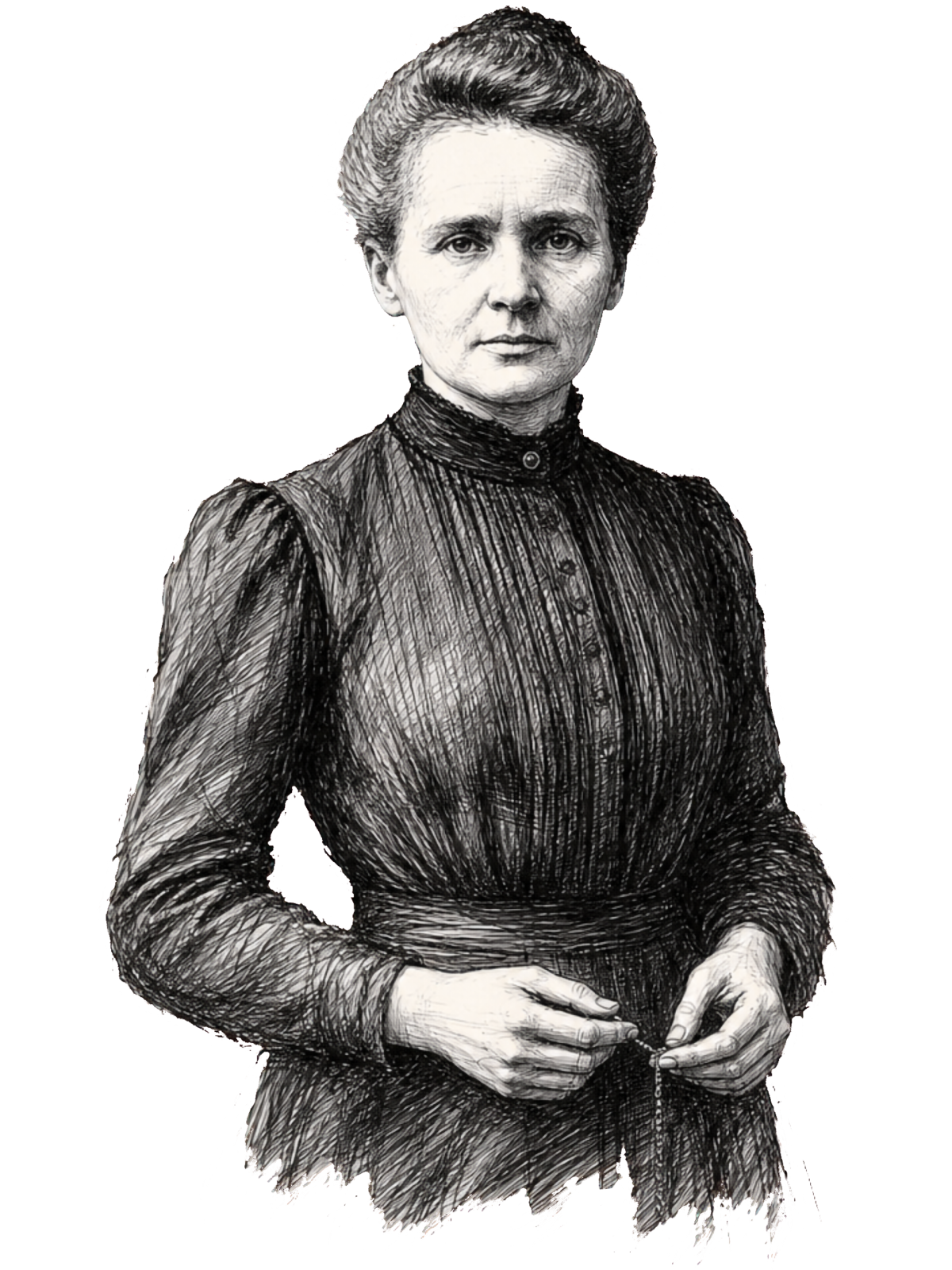 Retrato ilustrado de Marie Curie